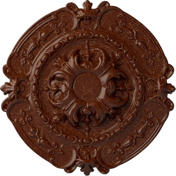 Ekena Millwork Southampton Medallion (Canopies up to 2 3/4"), 16 3/8"OD x 1 3/4"P, Burnished Mahogany Crackle CM17SOBMC - main